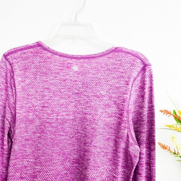 🦋 LULULEMON BREEZE BY LONG Long Sleeve Top Grape Size 6 - Picture 6 of 6